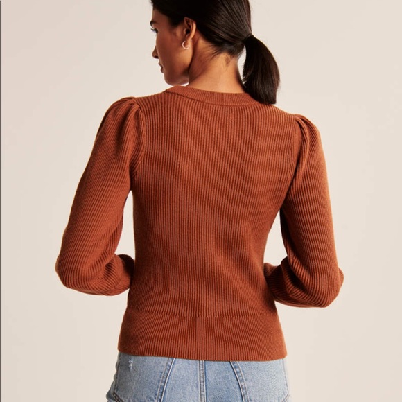 Puffed Sleeve Ribbed Sweater - Picture 4 of 4